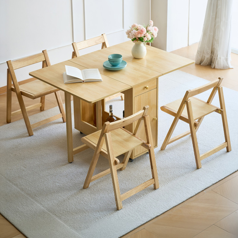 EvieHome 4 Seater Fenella Foldable Dining Table & Chair Set